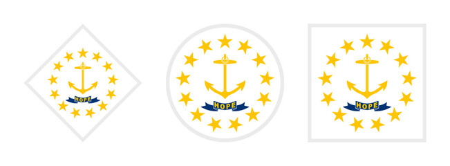 rhode island flag icon set. isolated on white background