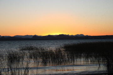 sunset over the river