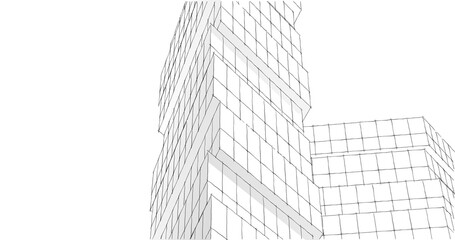 Fototapeta premium modern architecture drawing 
