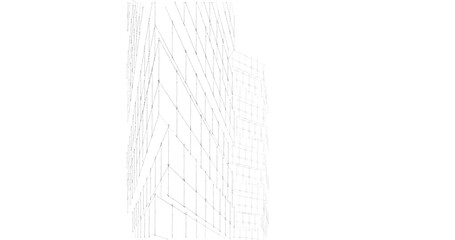 abstract architecture digital background 3d illustration