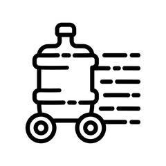 plastic water bottle delivery outline icon