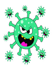 green alien monster coloring page,coronavirus coloring page,