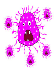 cartoon coronavirus transparent background,coloring page,