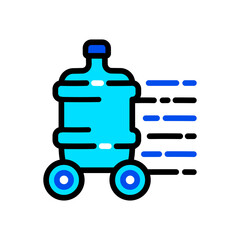 plastic water bottle delivery color icon