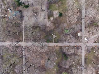 Aerial view of Kiseleff Park in Bucharest, Romania