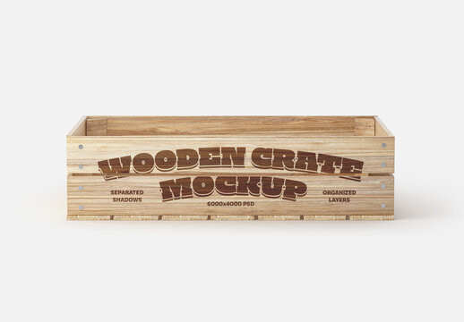 Wooden Crate Mockup for Creative Design and Branding Projects