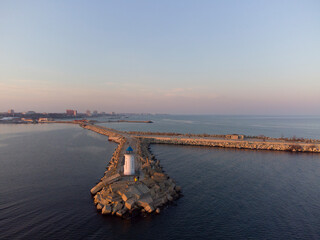 Aerial view of the lighthouse in Mangalia, Romania