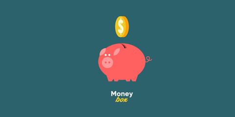 Money. Vector flat illustration. Simple background illustration about money, finance and business. Funny cartoon style. Perfect for social banner, cover, poster or flyer.