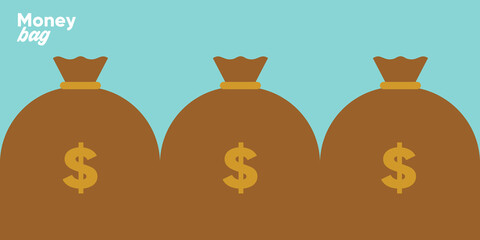 Money. Vector flat illustration. Simple background illustration about money, finance and business. Funny cartoon style. Perfect for social banner, cover, poster or flyer.