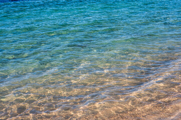 Abstract sea background. Abstract sandy summer beach background with blue ocean. Beautiful texture. Copy space. blue and turquoise shades