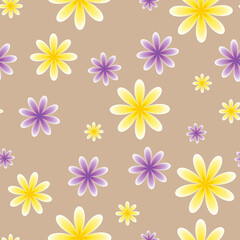 Seamless pattern with bright flowers. Creative floral texture. Vector illustration
