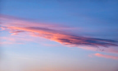Sky abstract nature background. Colorful cloudy sky at sunset. Gradient color