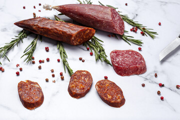 Assortment of typical Spanish homemade sausages