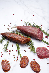 Assortment of typical Spanish homemade sausages