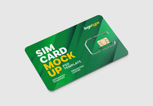 Sim Card Mockup, Plastic Card for Design and Branding Projects