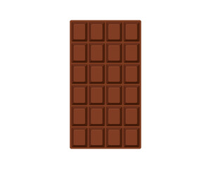 Vector illustration of a bar of milk chocolate. Cartoon style. Isolated on white background
