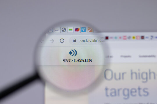Los Angeles, California, USA - 1 June 2021: SNC-Lavalin logo or icon on website page, Illustrative Editorial.