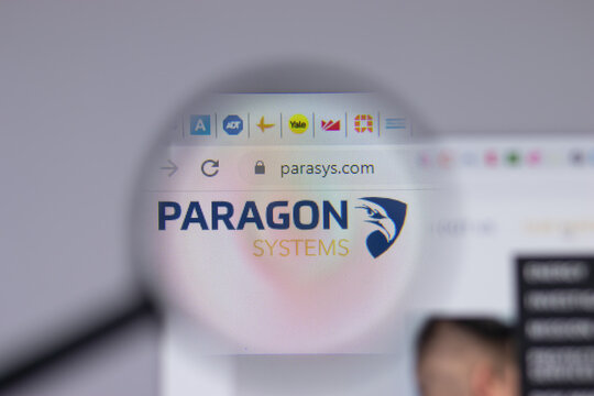 Los Angeles, California, USA - 1 June 2021: Paragon Systems logo or icon on website page, Illustrative Editorial.