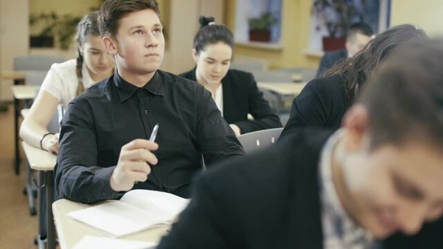 High school students in the classroom.