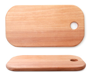 Kitchen board top and side view on a white background. Isolated