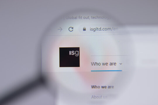 Los Angeles, California, USA - 1 June 2021: ISG logo or icon on website page, Illustrative Editorial.