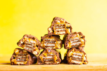 World Chocolate Day chocolate on a yellow background