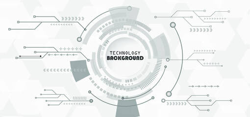 Abstract technology background with various technology elements Hi-tech communication concept innovation background Circle empty space for your text