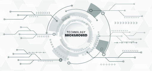 Abstract technology background with various technology elements Hi-tech communication concept innovation background Circle empty space for your text