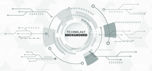 Abstract technology background with various technology elements Hi-tech communication concept innovation background Circle empty space for your text