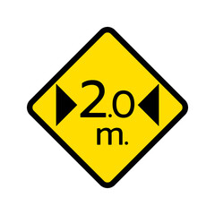 Maximum 2.0 meter width vector illustration.