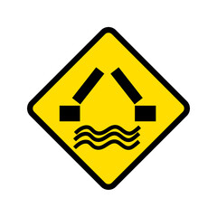 Opening bridge sign on transparent background.