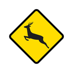 Deer or animals warning sign vector.