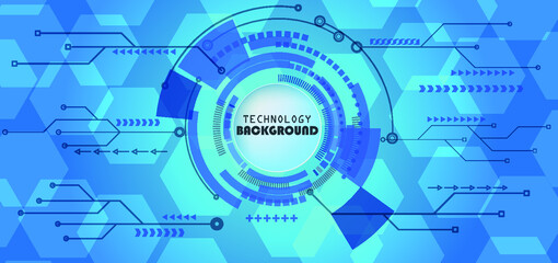 Abstract technology background with various technology elements Hi-tech communication concept innovation background Circle empty space for your text