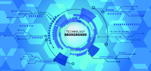 Abstract technology background with various technology elements Hi-tech communication concept innovation background Circle empty space for your text