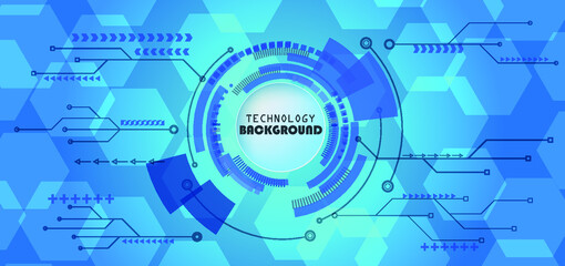 Abstract technology background with various technology elements Hi-tech communication concept innovation background Circle empty space for your text