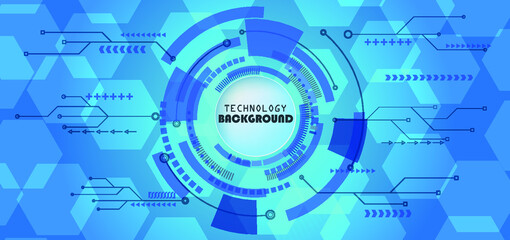 Abstract technology background with various technology elements Hi-tech communication concept innovation background Circle empty space for your text