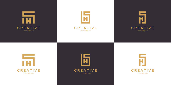Monogram letter sh hs logo collection and inspiration