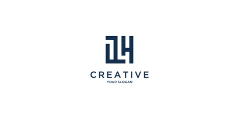 Monogram letter lh logo design