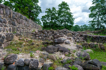 Fototapeta na wymiar ruins of old stone castle