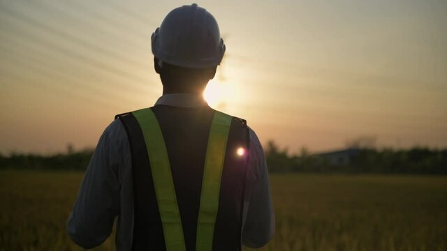 Engineer concept of 4k Resolution. Employees are planning their work at the construction site.