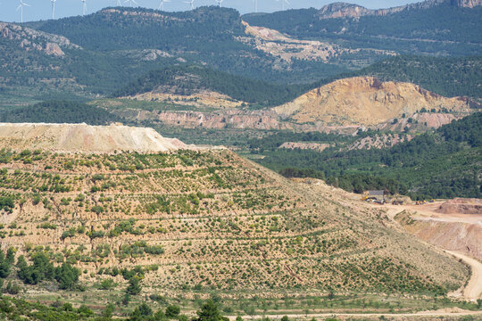 restored clay quarry and mine in spain