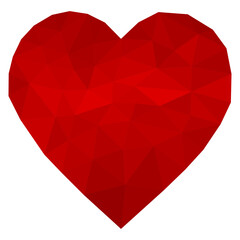 Naklejka na ściany i meble Abstract vector design triangle red heart shape symbol, love romantic valentine geometric illustration in eps 10, polygonal background