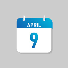 White daily calendar Icon April in a Flat Design style. Easy to edit Isolated vector Illustration.