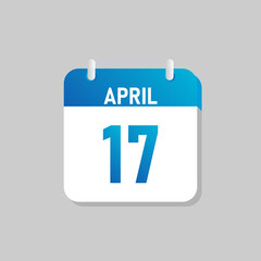 White daily calendar Icon April in a Flat Design style. Easy to edit Isolated vector Illustration.