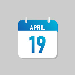 White daily calendar Icon April in a Flat Design style. Easy to edit Isolated vector Illustration.
