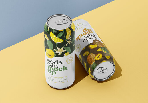 500ML Soda Cans Mockup
