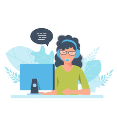 Live support concept. Business customer care service concept. Icon for contact us, support, help, phone call and website click. Flat vector illustration.