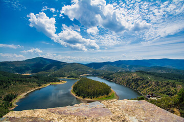 Meandro De Melero, Located In Extremadura Spain. Landscape Of Nature And The Alagón River.