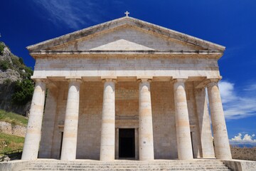 Fototapeta na wymiar Corfu Town - Saint George Temple