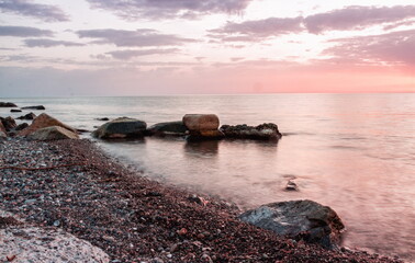 Long exposure water closeup in sea